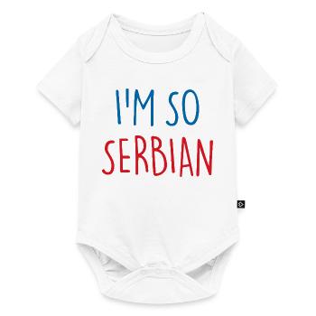 Je suis tellement serbe Serbie Serbie - Body à manches courtes Premium Bébé - blanc - Devant