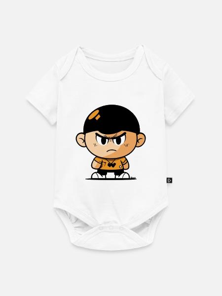 Heftige Karikatur Junge Illustration - Baby Premium Kurzarmbody - Weiß
