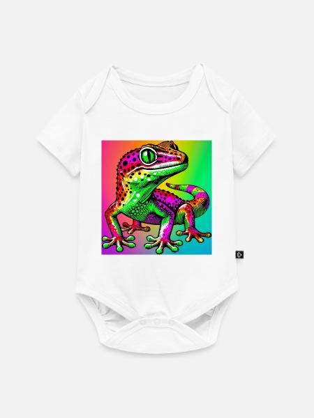 Gecko - Baby Premium Kurzarmbody - Weiß