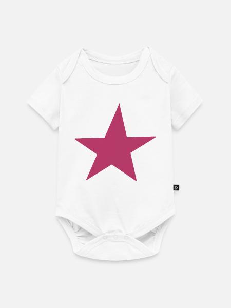 Pinke Sternenkunst auf Kleidung - Baby Premium Kurzarmbody - Weiß