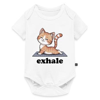 Exhale Yoga Citation Chat Mignon - Body à manches courtes Premium Bébé - blanc - Devant