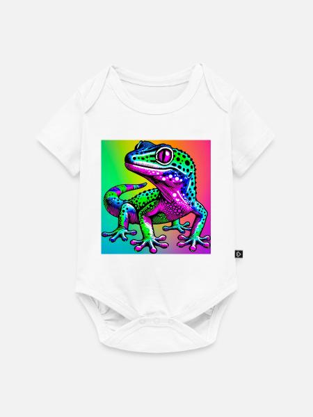 Gecko - Baby Premium Kurzarmbody - Weiß