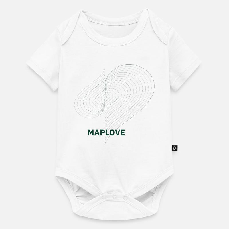 Geometric heart with map - Baby Premium short-sleeve bodysuit - white