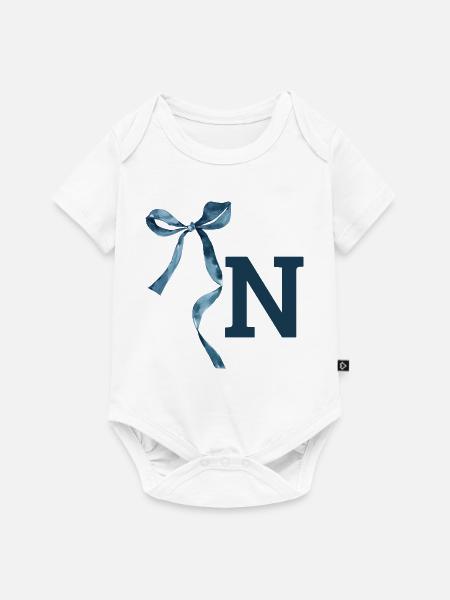 Monogramm n Geschenkidee - Baby Premium Kurzarmbody - Weiß