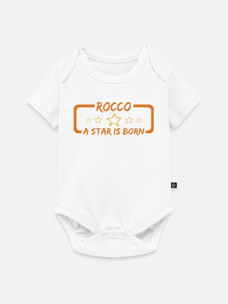 Geschenk für Rocco - Baby Premium Kurzarmbody - Weiß