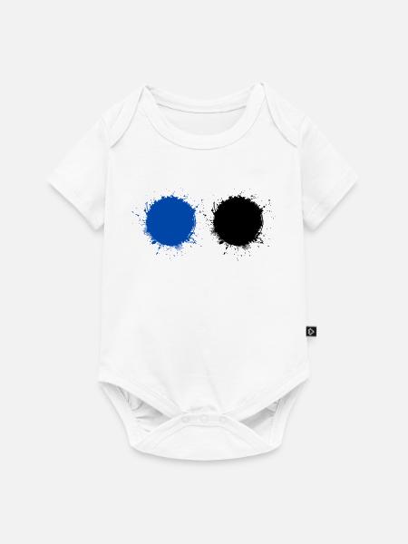Blau und Schwarz - Baby Premium Kurzarmbody - Weiß