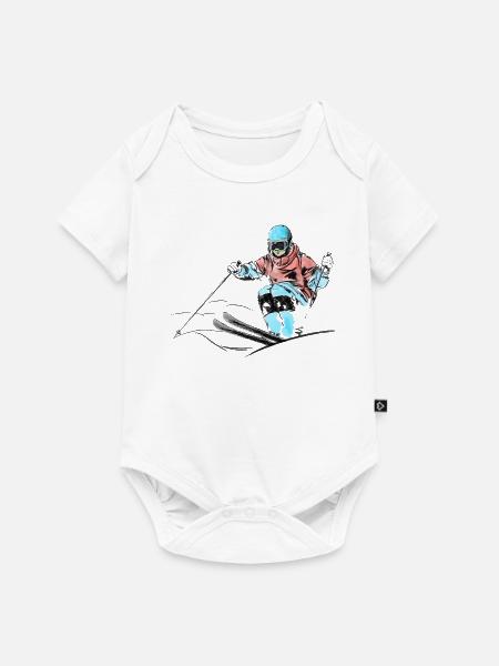 Mogul skiing - Baby Premium Kurzarmbody - Weiß