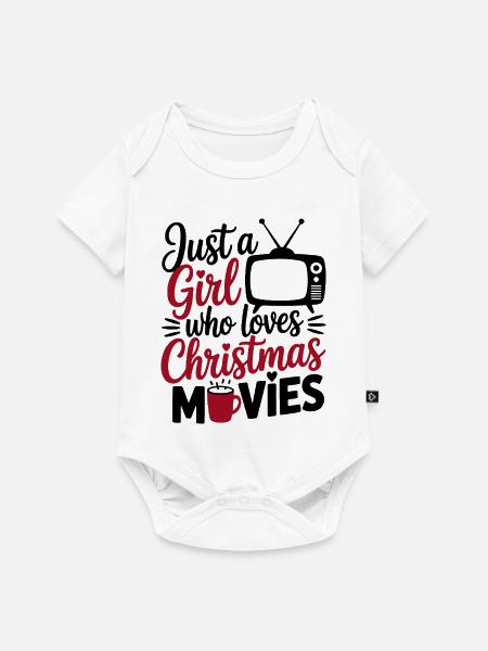 Mädchen Weihnachtsdesign mit Tassenmotiv - Baby Premium Kurzarmbody - Weiß
