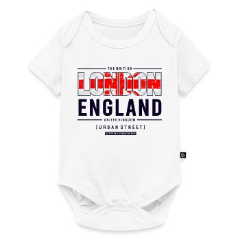 T-shirt Londres Union Jack City Skyline - Body à manches courtes Premium Bébé - blanc - Devant