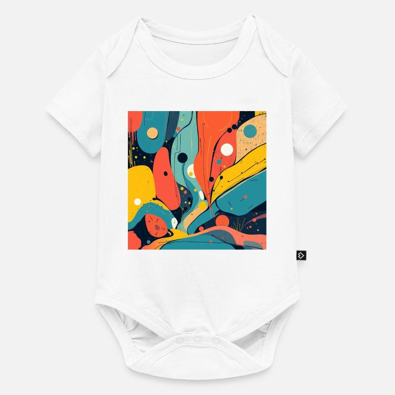 Explosion de couleurs abstraites dans des tons chauds - Body à manches courtes Premium Bébé - blanc