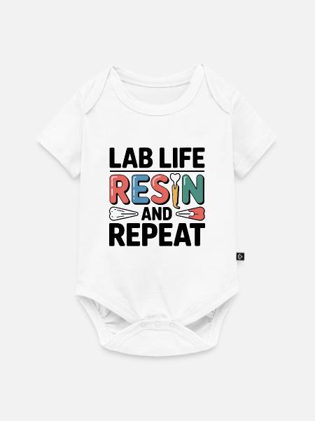 Lab Life Resin und Repeat - Baby Premium Kurzarmbody - Weiß