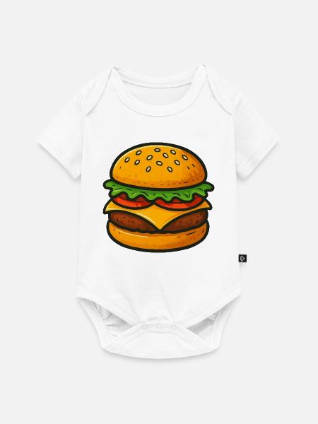 Geschmackvolle Hamburger Illustration - Baby Premium Kurzarmbody - Weiß