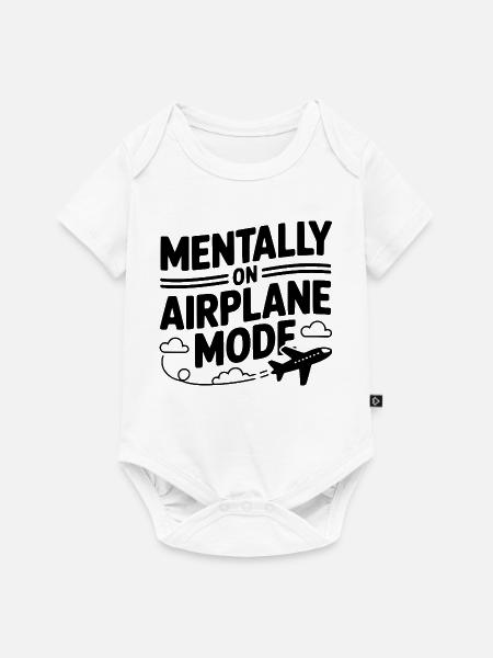 Mental im Flugzeugmodus - Baby Premium Kurzarmbody - Weiß