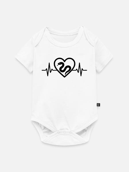 Schlange Herz - Baby Premium Kurzarmbody - Weiß
