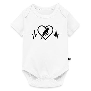 Wellensittich Herz - Baby Premium Kurzarmbody - Weiß - Vorne