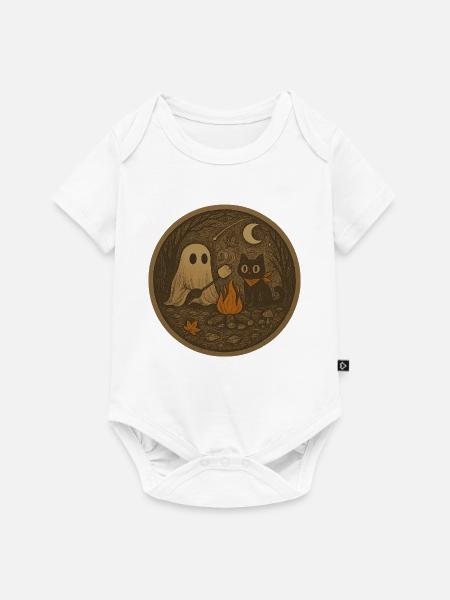 Mystische Waldnächte mit Katzengeist - Baby Premium Kurzarmbody - Weiß