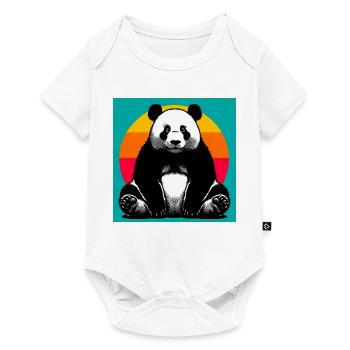 Panda - Baby Premium Kurzarmbody - Weiß - Vorne
