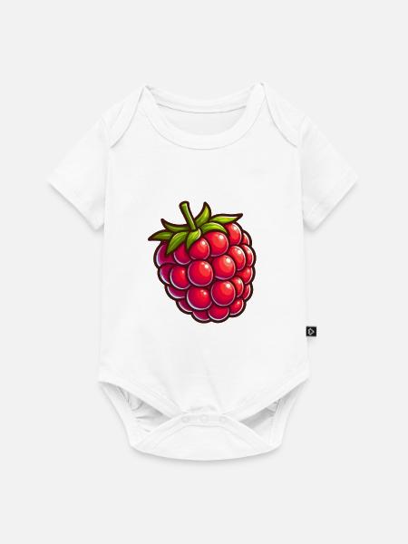 Himbeere Cartoon funkeln - Baby Premium Kurzarmbody - Weiß
