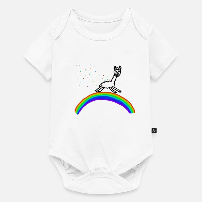 Rainbow Alpaca Confetti Pattern - Baby Premium short-sleeve bodysuit - white