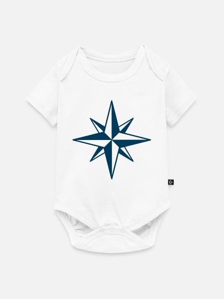 Kompassrose Symbol Design - Baby Premium Kurzarmbody - Weiß