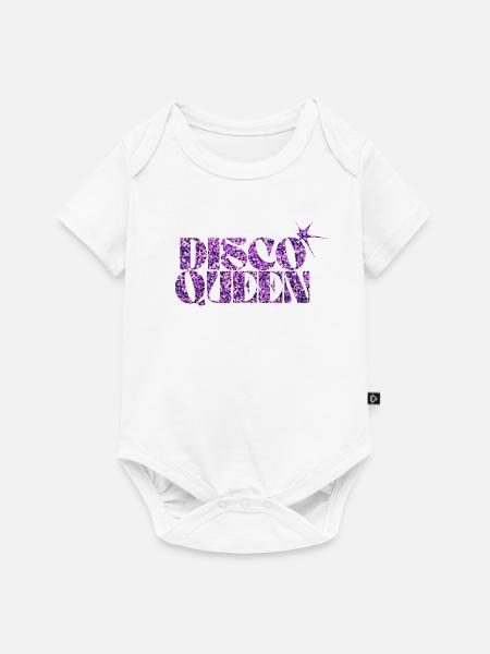 Disco Queen Glitzermuster - Baby Premium Kurzarmbody - Weiß