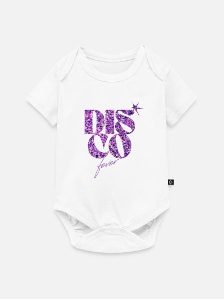 Glitzerndes Disco Love Emblem - Baby Premium Kurzarmbody - Weiß