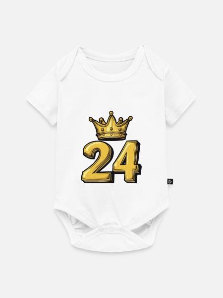 24 Zahl Krone - Baby Premium Kurzarmbody - Weiß