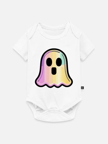 Geist Halloween Comic Süß - Baby Premium Kurzarmbody - Weiß