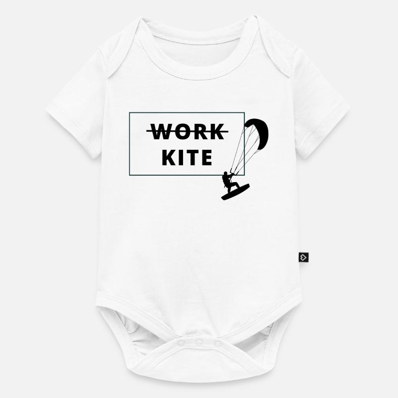 Kitesurf, pas de travail - kite - Body à manches courtes Premium Bébé - blanc
