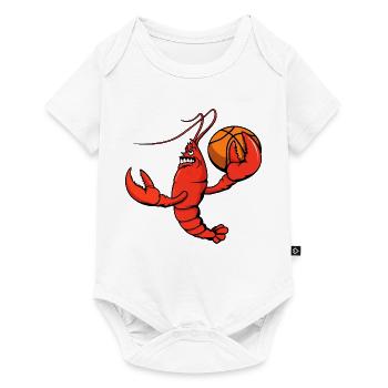 Cute Lobster Shellfish Basketball Player Cartoon - Baby Premium short-sleeve bodysuit - white - Front