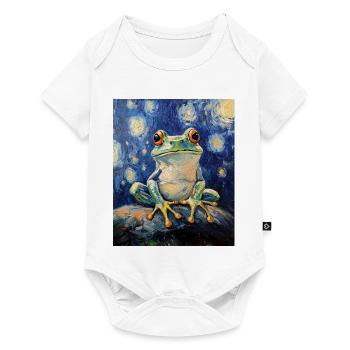 Frosch Frösche Van Gogh Style Starry Night - Baby Premium Kurzarmbody - Weiß - Vorne