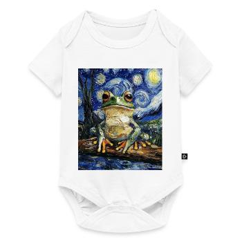 Frosch Frösche Van Gogh Style Starry Night - Baby Premium Kurzarmbody - Weiß - Vorne