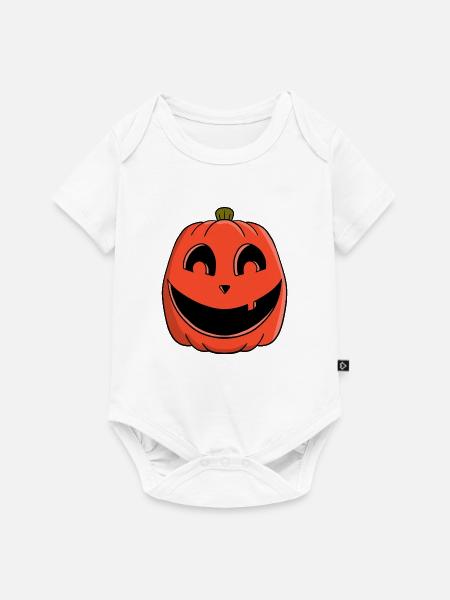 Verspieltes Kürbislächeln - Baby Premium Kurzarmbody - Weiß