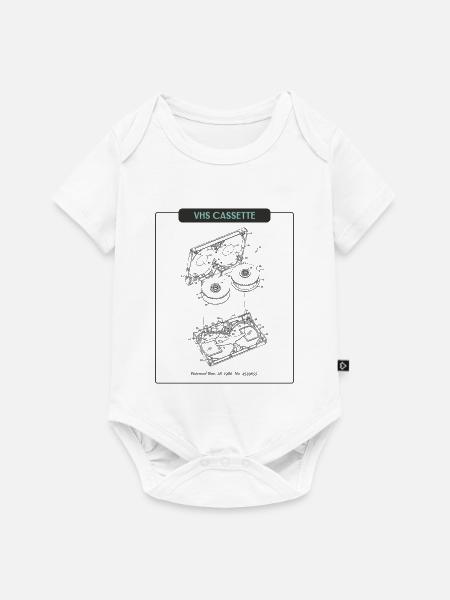 Retro Sketch VHS Kassette - Baby Premium Kurzarmbody - Weiß