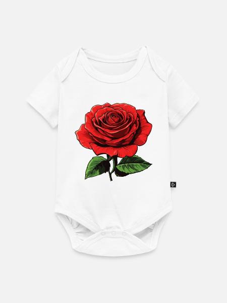 rote blume - rose - Baby Premium Kurzarmbody - Weiß