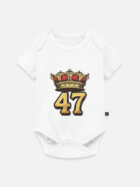 47 Zahl Krone - Baby Premium Kurzarmbody - Weiß