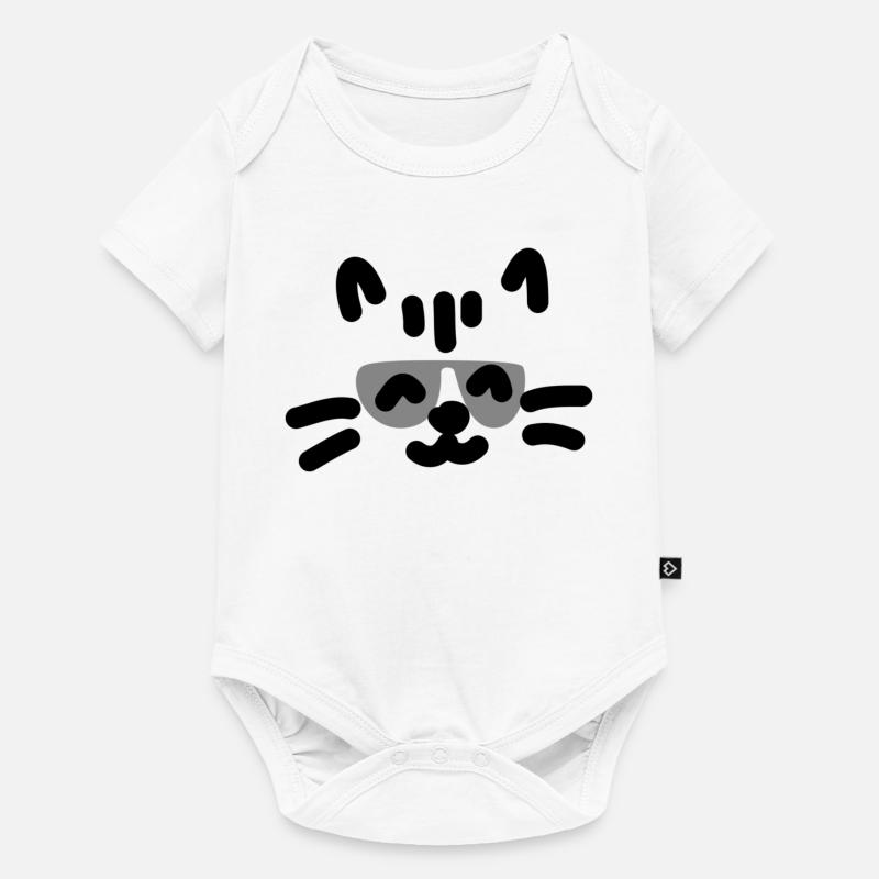 Chat cool Katze - Body à manches courtes Premium Bébé - blanc