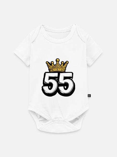 55 Zahl Krone - Baby Premium Kurzarmbody - Weiß
