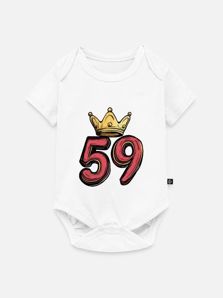59 Zahl Krone - Baby Premium Kurzarmbody - Weiß