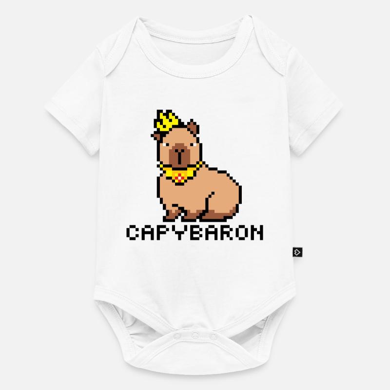 Capybaron PixelArt - Body à manches courtes Premium Bébé - blanc