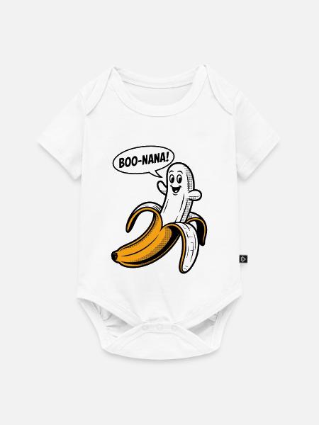 Boonana Halloween Banane - Baby Premium Kurzarmbody - Weiß