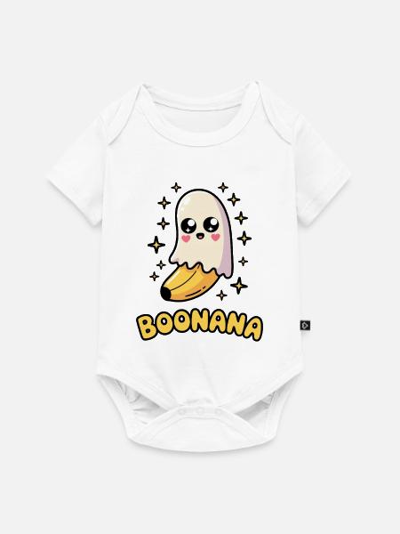 Boonana Halloween Banane - Baby Premium Kurzarmbody - Weiß