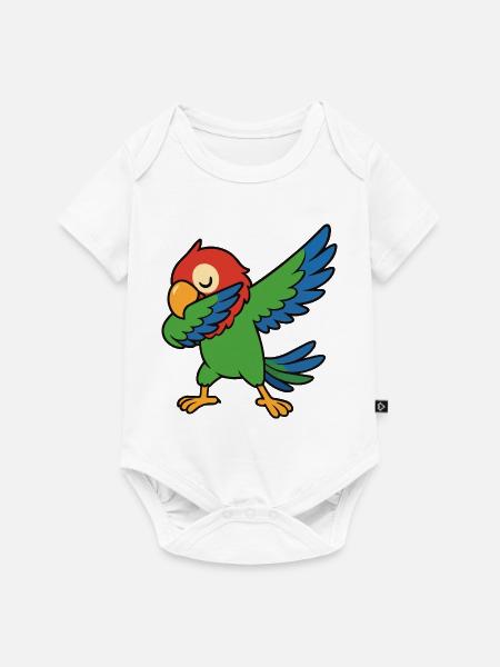 Papagei Dabbing Comic - Baby Premium Kurzarmbody - Weiß