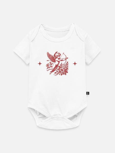 Amor-Blumenschleife - Baby Premium Kurzarmbody - Weiß