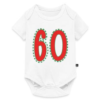 60. 60 ANS. 60e ANNIVERSAIRE. ANNIVERSAIRE 60 ANS. - Body à manches courtes Premium Bébé - blanc - Devant