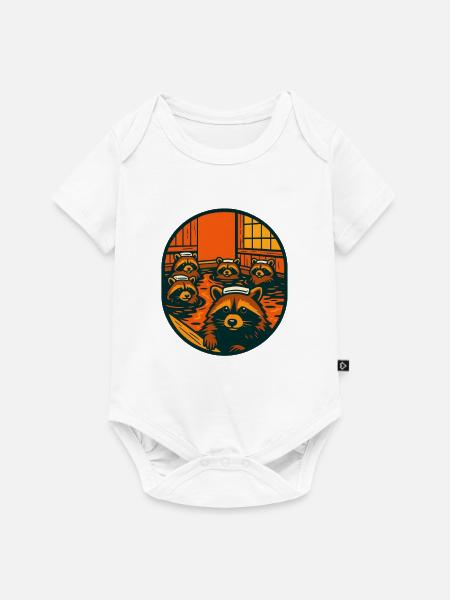 Waschbär Heiße Quelle - Baby Premium Kurzarmbody - Weiß
