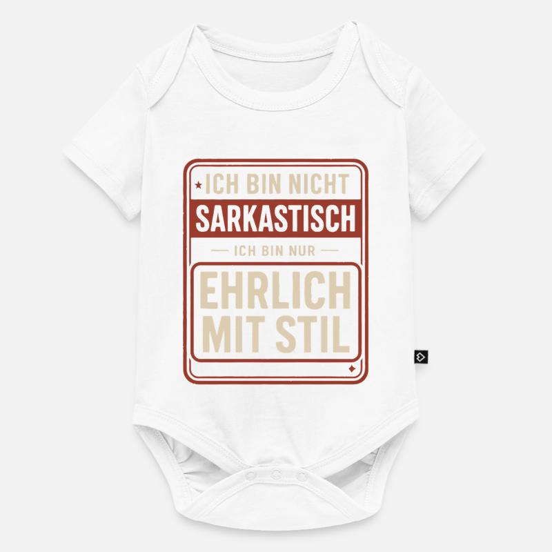 Nicht sarkastisch – ehrlich mit Stil Spruch - Baby Premium Kurzarmbody - Weiß