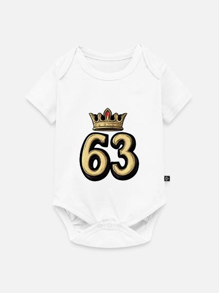 63 Zahl Krone - Baby Premium Kurzarmbody - Weiß