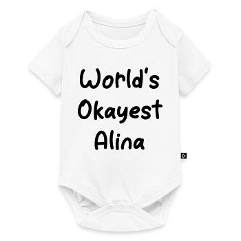 World s_Okayest_Alina - Baby Premium short-sleeve bodysuit - white - Front