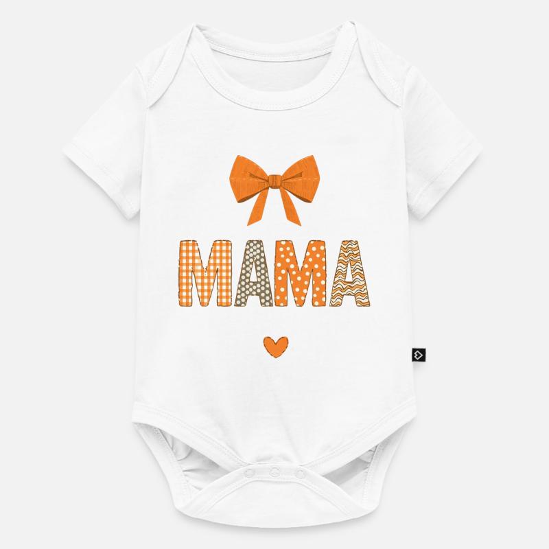 Maman Orange Motifs Patchwork - Body à manches courtes Premium Bébé - blanc